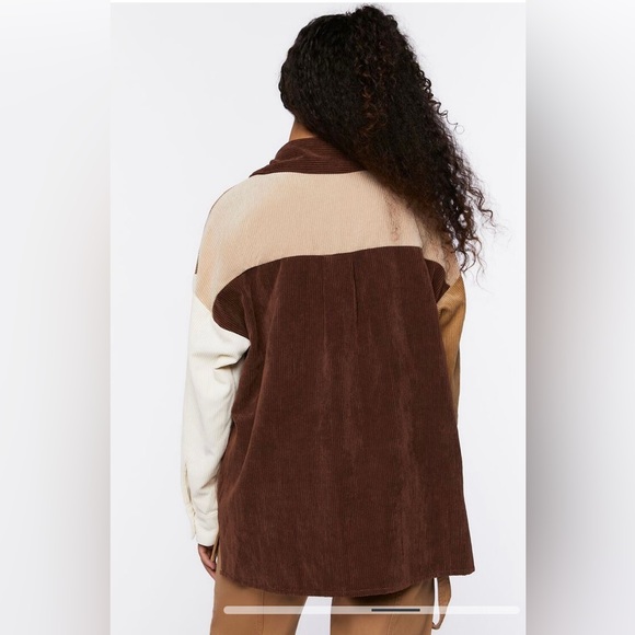 Colorblock Corduroy Shacket - Picture 2 of 7